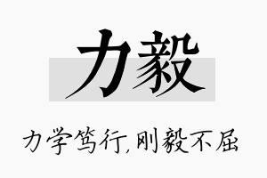 力毅名字的寓意及含义