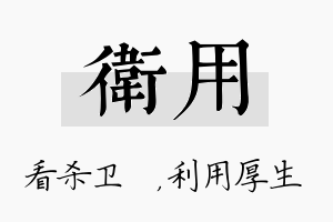 卫用名字的寓意及含义