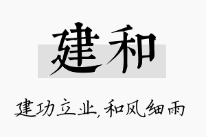 建和名字的寓意及含义