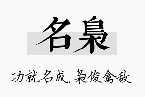 名枭名字的寓意及含义