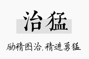 治猛名字的寓意及含义