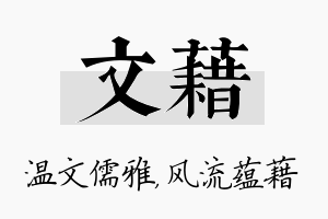 文藉名字的寓意及含义