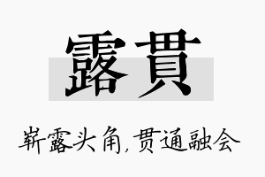 露贯名字的寓意及含义