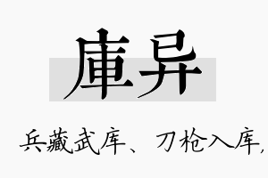 库异名字的寓意及含义