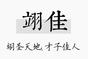 翊佳名字的寓意及含义