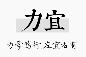 力宜名字的寓意及含义