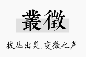 丛徵名字的寓意及含义