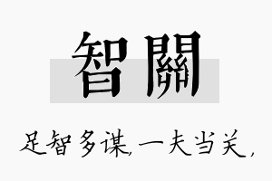 智关名字的寓意及含义