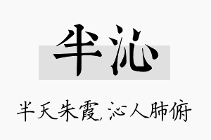 半沁名字的寓意及含义