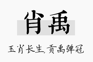 肖禹名字的寓意及含义