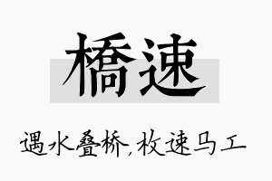 桥速名字的寓意及含义