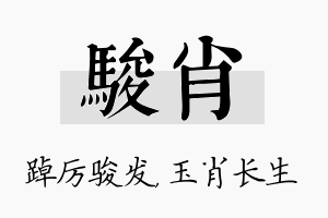 骏肖名字的寓意及含义