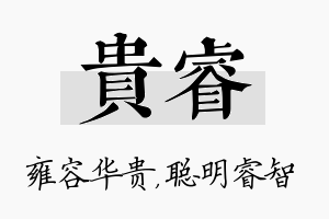 贵睿名字的寓意及含义