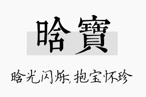 晗宝名字的寓意及含义