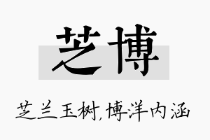 芝博名字的寓意及含义