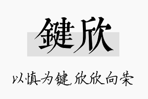 键欣名字的寓意及含义