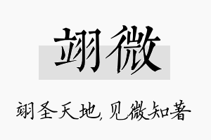 翊微名字的寓意及含义