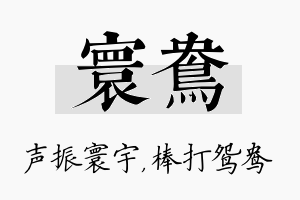 寰鸯名字的寓意及含义