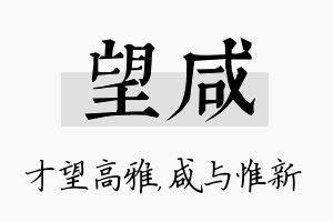 望咸名字的寓意及含义