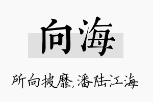 向海名字的寓意及含义