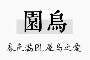 园乌名字的寓意及含义