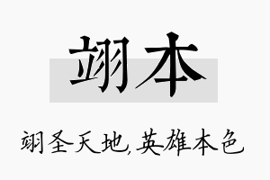 翊本名字的寓意及含义