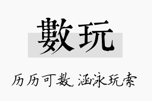 数玩名字的寓意及含义