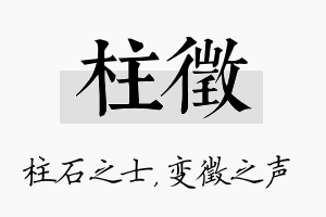 柱徵名字的寓意及含义