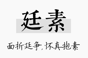 廷素名字的寓意及含义