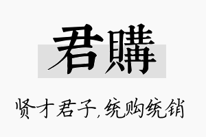 君购名字的寓意及含义