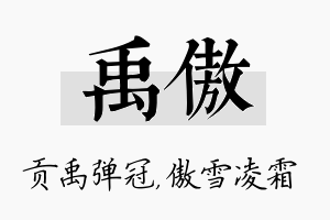 禹傲名字的寓意及含义