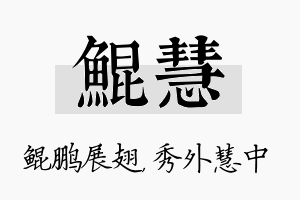 鲲慧名字的寓意及含义