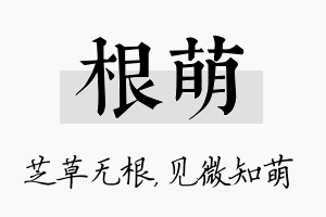 根萌名字的寓意及含义