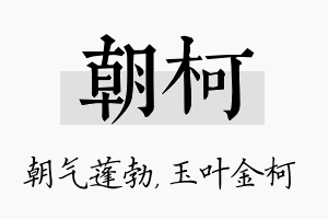 朝柯名字的寓意及含义