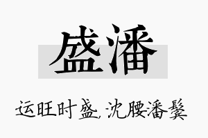 盛潘名字的寓意及含义