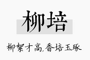 柳培名字的寓意及含义