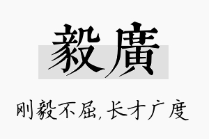 毅广名字的寓意及含义