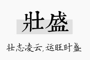 壮盛名字的寓意及含义