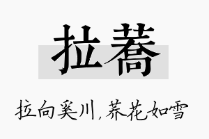 拉荞名字的寓意及含义