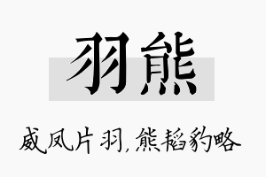 羽熊名字的寓意及含义