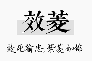 效菱名字的寓意及含义