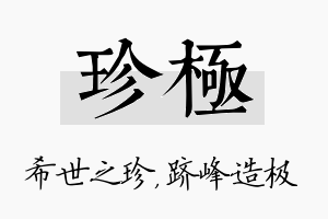 珍极名字的寓意及含义