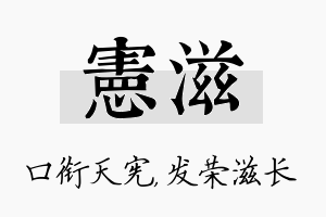 宪滋名字的寓意及含义