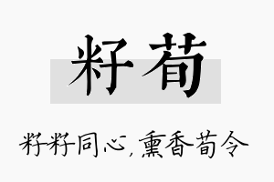 籽荀名字的寓意及含义