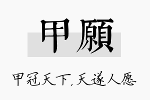 甲愿名字的寓意及含义