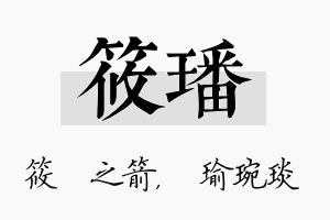 筱璠名字的寓意及含义