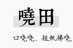 哓田名字的寓意及含义