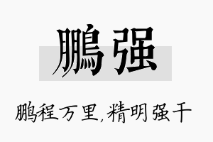 鹏强名字的寓意及含义