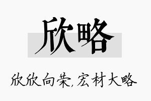 欣略名字的寓意及含义