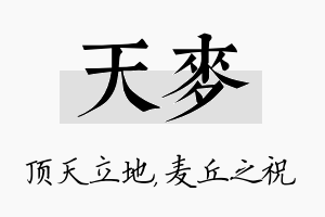 天麦名字的寓意及含义